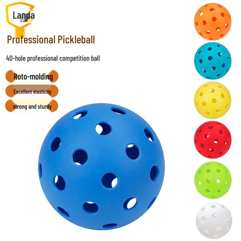 Landa PE 74mm 40-Hole Pickleball Practice Balls (10-Pack)