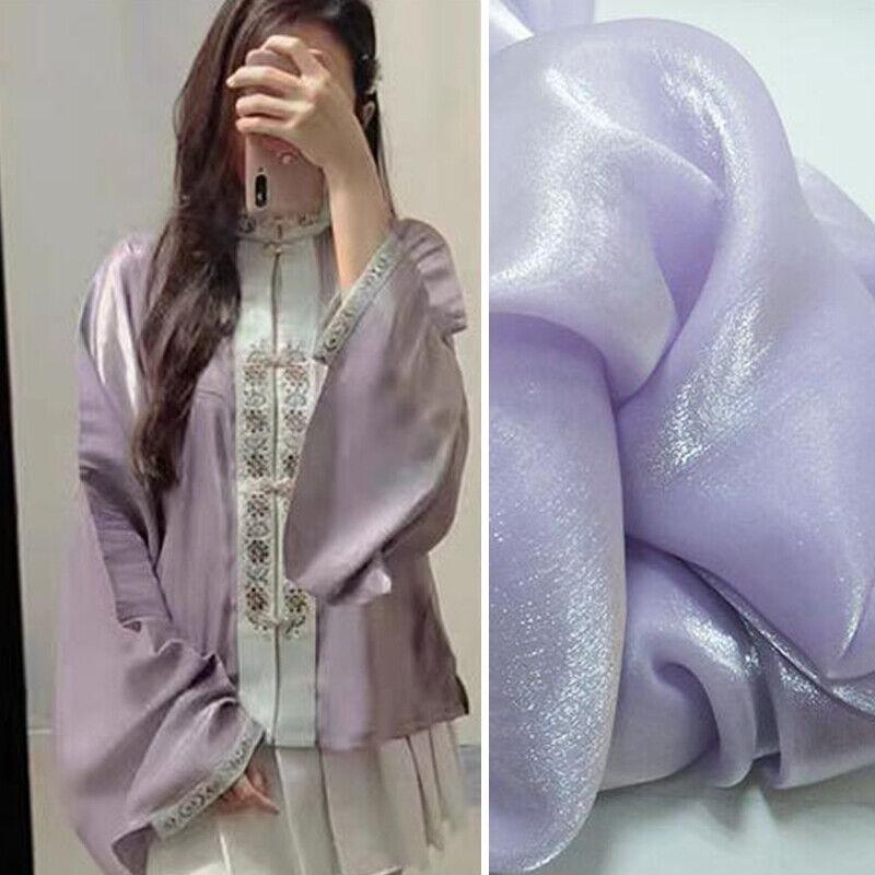 100x150cm Colorful Satin Organza Fabric Yarn Organza Hanfu Wedding Dress DIY Sewing Fabric Faux Silk Material Clothing Supplies