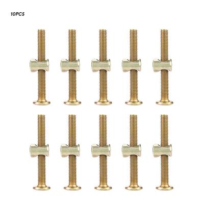 10 STÜCKE M6 Kohlenstoffstahl 50mm Möbelbolzen mit 6mm Hutmuttern Verbinder Befestigungselement