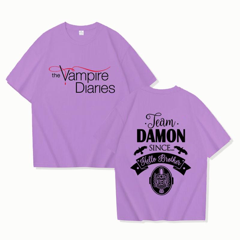 New The Vampire Diaries Print Tshirt Unisex Casual Short Sleeve T-shirt Women Fashion Summer Tops Tees