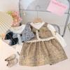 Autumn Sweet Bow Baby Girl Dress Simple Checkered Long Sleeved Children'S Clothing Suitable Babies