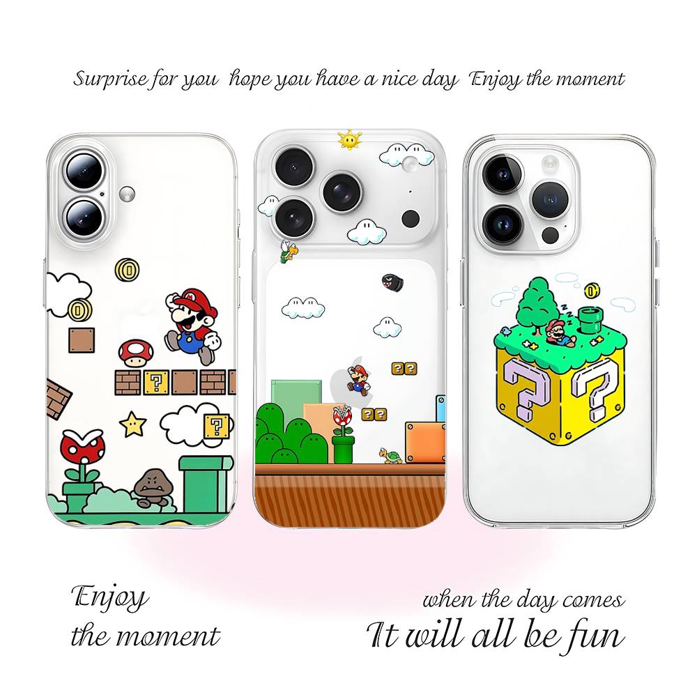 Phone Case Super M-Marios For iPhone 17 16e 16 15 14 13 12 11 Mini Air Pro Max X XR XSMax 7 8 Plus Transparent Soft Back Cover