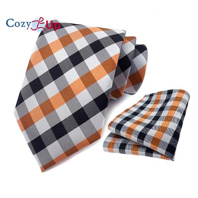 Cravatta da uomo in due pezzi con motivo floreale a righe Una cravatta Fazzoletto alla moda da lavoro Cravatta scozzese con motivi cachemire