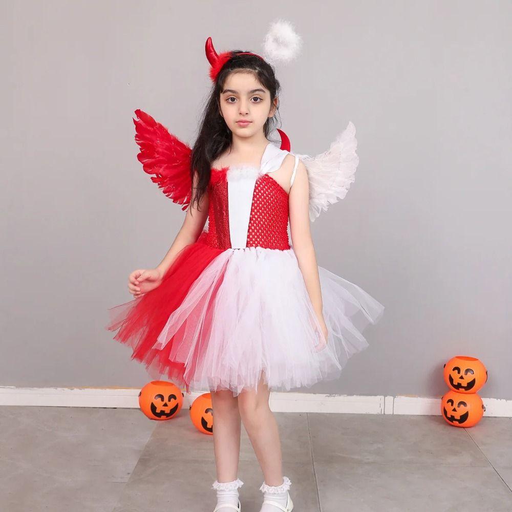 Evil Horn Angel Feather Wing Love Tail Photo Props Personality Devil Feather Wing  Men