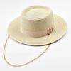 Sommerstrohhüte für Damen mit Bandverzierung Elegante Damen-Partyhut Reise Strand Sonnenschutz Chapeau Femme