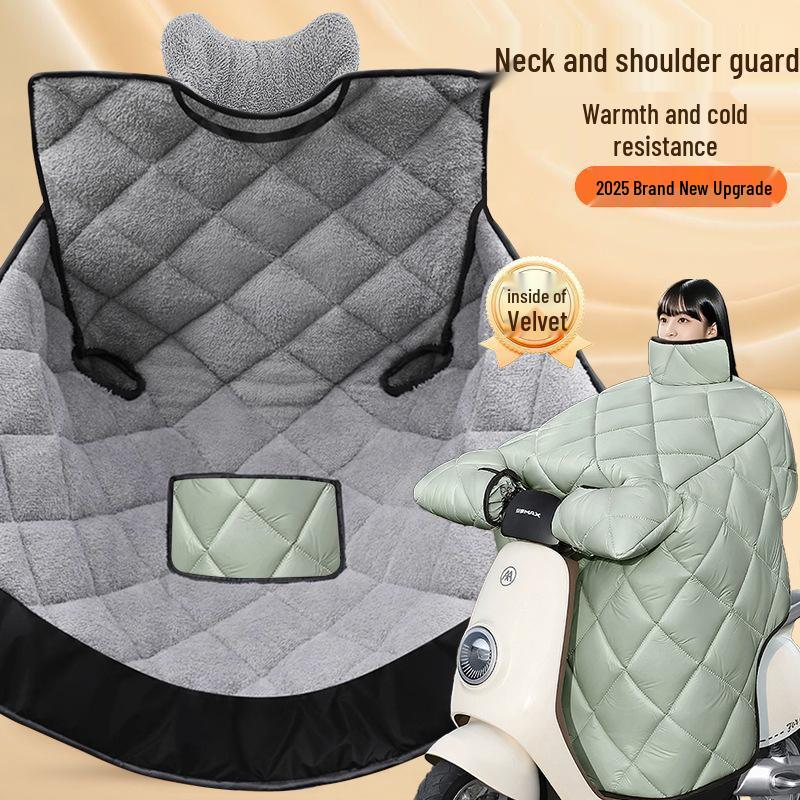 Winter Fleece-Lined Electric Motorcycle Windshield Cover – Waterproof, Windproof, Four-Season Protection