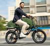 Bicicletă electrică pliabilă HillMiles MilePort 1, motor de 250W, autonomie de 100KM, baterie de 36V13Ah, anvelope groase de 20”, perfectă pentru naveta în oraș și aventuri off-road