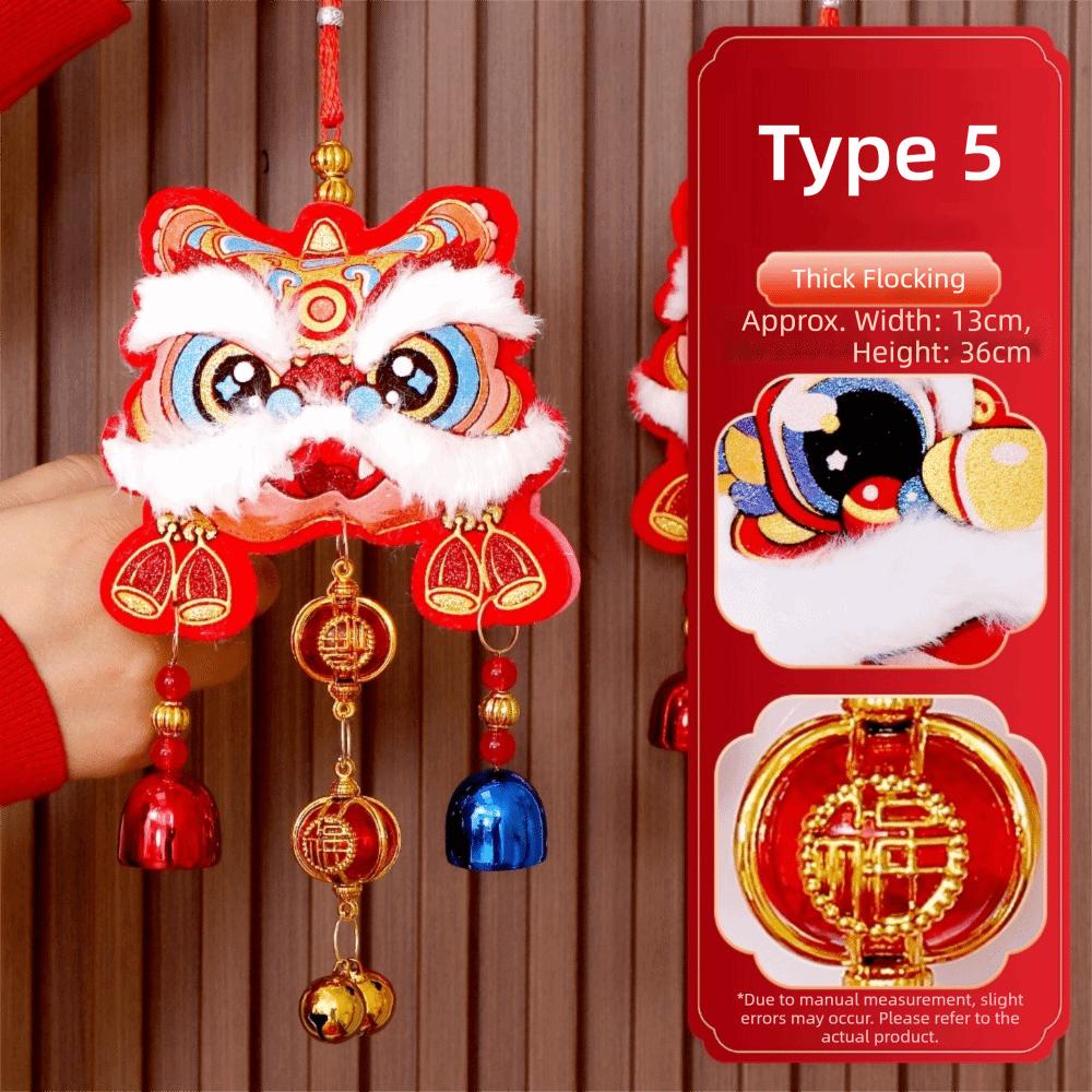 Bell Tassels Chinese New Year Decoration Door Hanging Ornament Flocking Lucky Bag Pendant Spring Festival Pendants