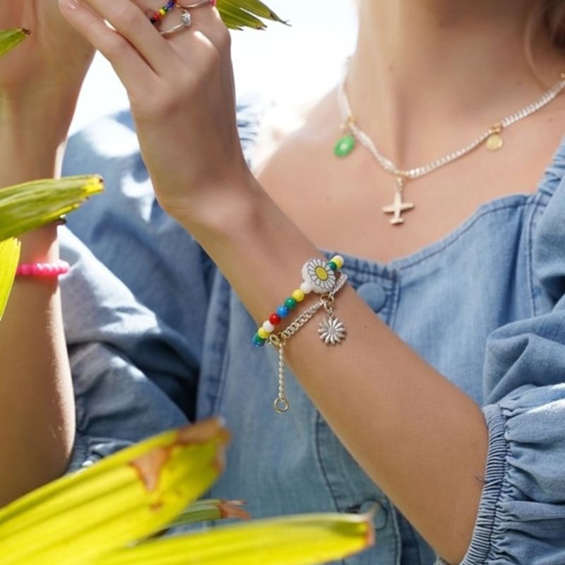 BONBEAU Kitsch Gänseblümchen Perlen Armband