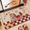 5D wool woven wind bathroom floor mat household diatom mud floor mat New Year's floor mat red carpet Tianjin carpet