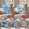 Cute Cured Animals Pictures Lovely Art Cushion Cover Pillowcase Short Plush Invisible Zipper Room Sofa Cushion Cover