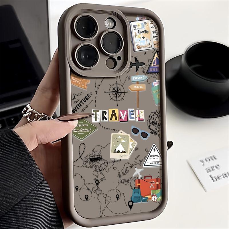 For iPhone 16 Pro Max 15 Pro 14 Plus 13 12 11 XS XR 8 7 Case Shell Signboard Print TPU Soft Shockproof Matte Phone Cover