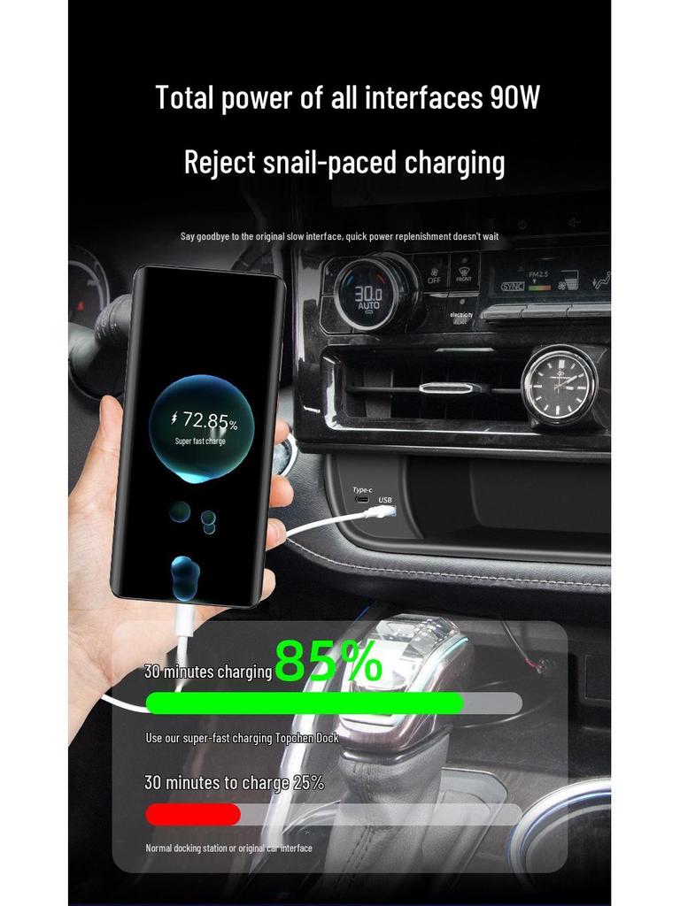 21-23 Highlander/Crown Land Cruiser USB Charger: Smart Fast Charge Expansion.