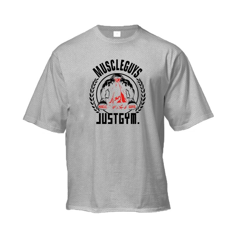 Muscleguys Men's Fitness Training Short-sleeved Summer Mesh Quick-dry Thin Casual Sports T-shirt