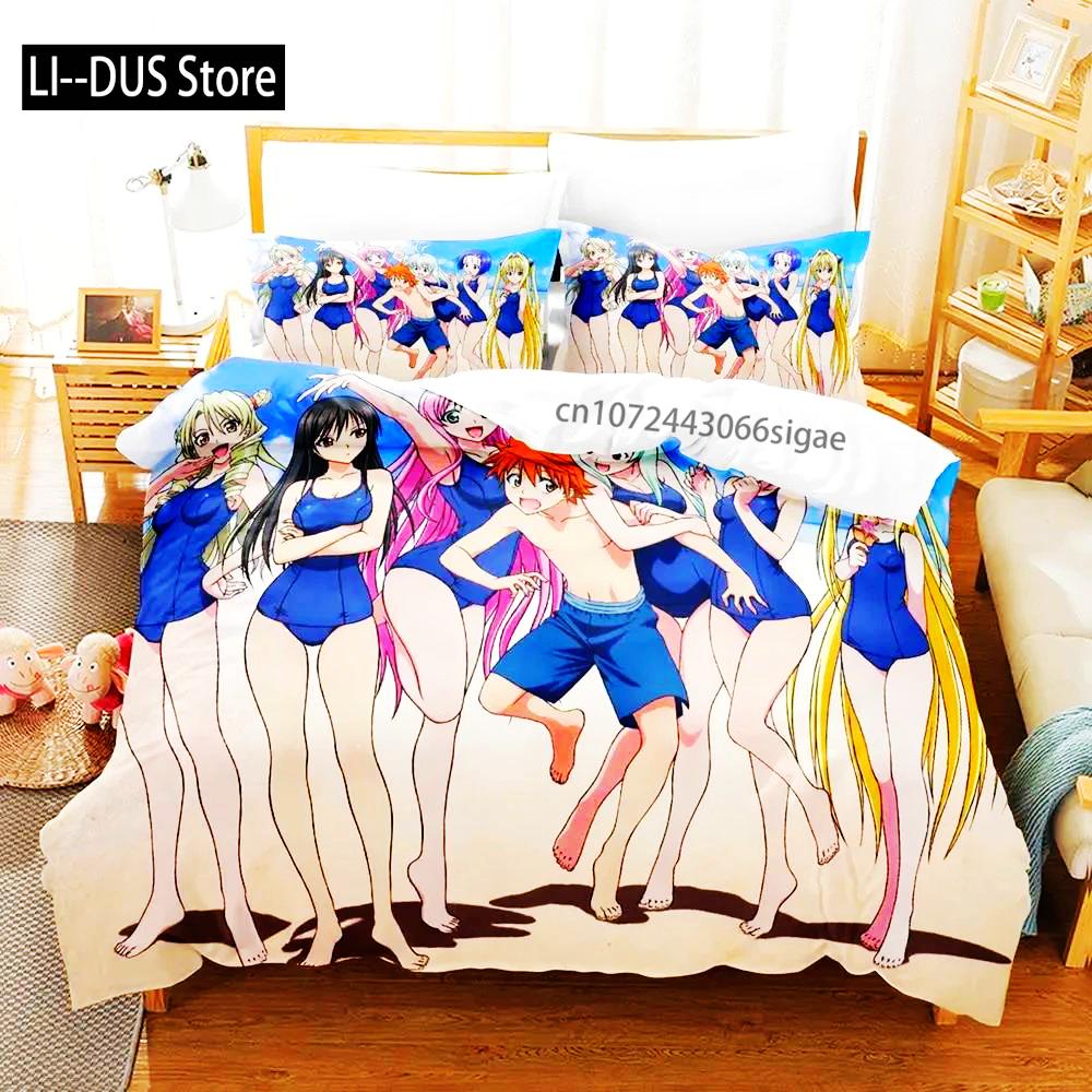

Comforter 2024 Anime Adult Boys Single Double Queen King Size To Love Ru Bed Set Comforter (quilt)-EU Single(135*200cm)3pcs