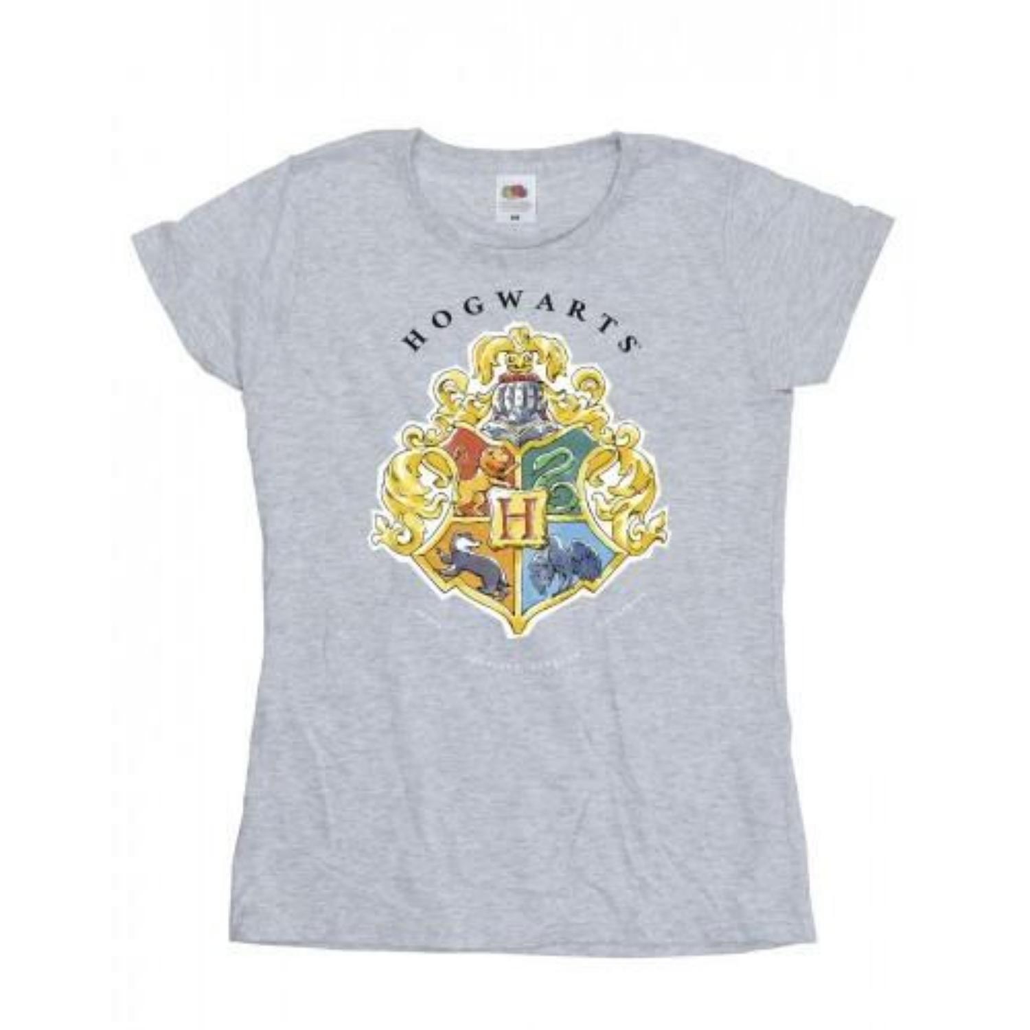HARRY POTTER Womens_Ladies Hogwarts School Emblem Cotton T-Shirt S чёрный