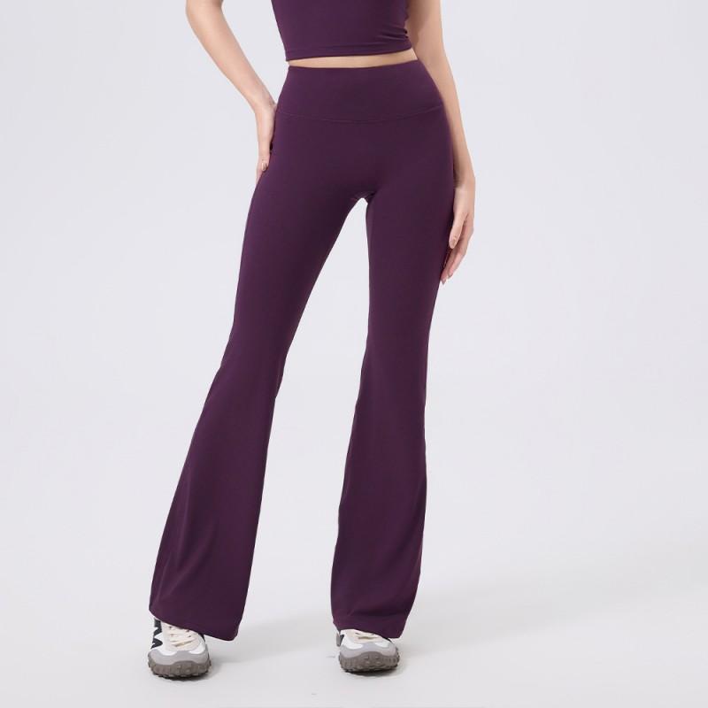 High-Waisted Butt-Lifting Yoga Leggings With Deep V Waistband Stretchy Flared Fitness Pants Women