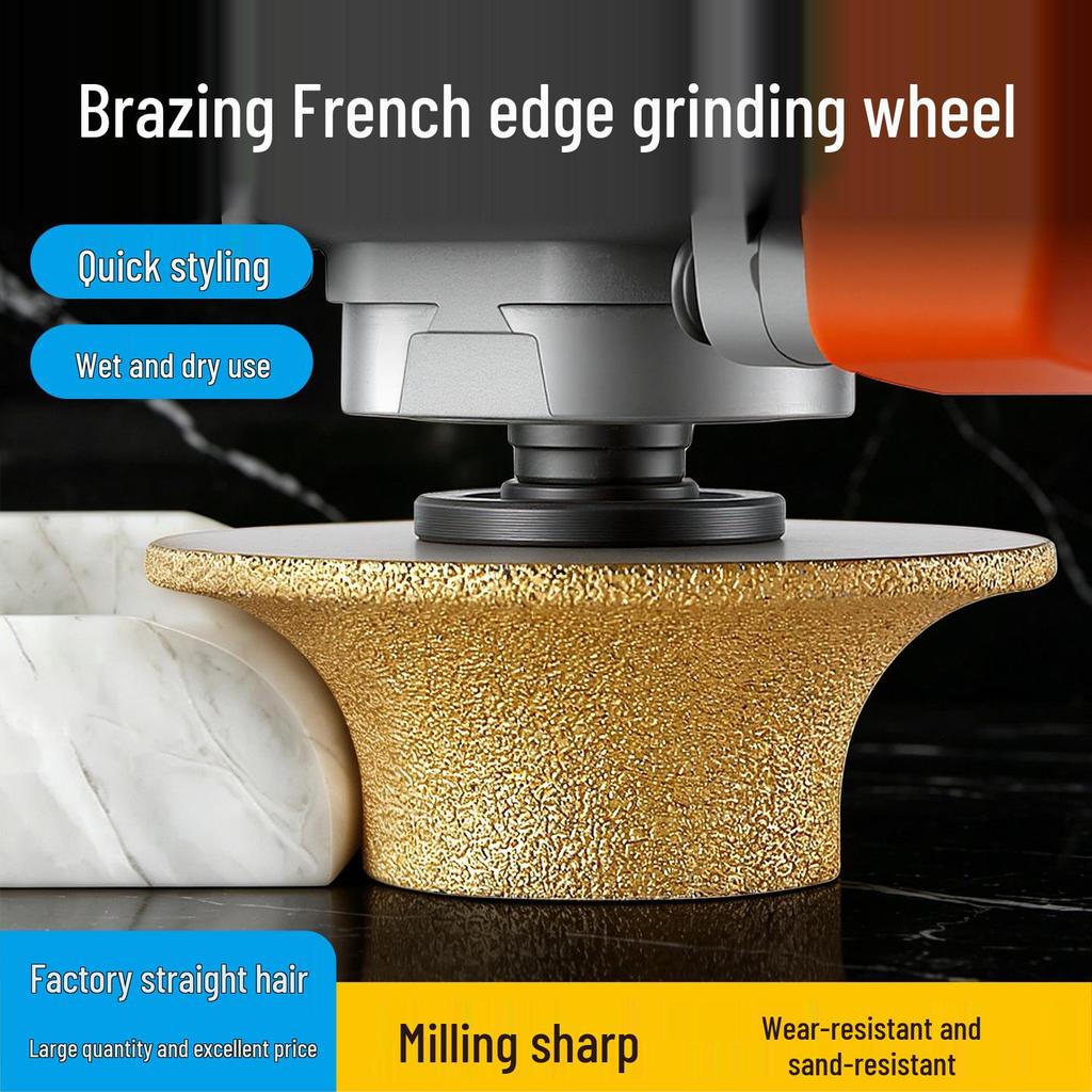 Brazed Diamond Grinder Head for Rounding and Trimming Stone, Marble, Quartz, and Tile Edges