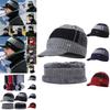 Soft Men Unisex Winter Warm Hat Knit Visor Beanie With Cozy Fleece Lining**