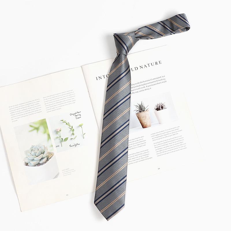 Lemon Sea Salt Plaid School Uniform Tie - Handmade Japanese Academy Style for Men & Women