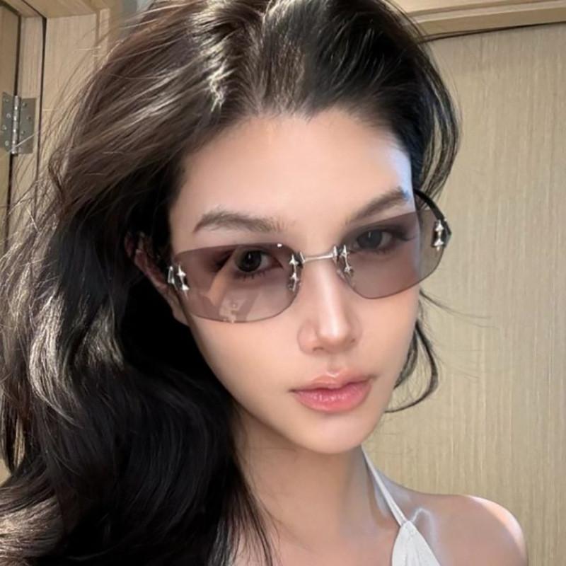 Unisex Frameless Sunglasses With Uv400 Protection For Party And Travel