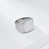 Personalised Matte Brushed Stainless Steel Seal Ring for Men's Minimalist Titanium Jewellery