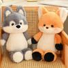 Adorable Fox And Wolf Plush Toys Soft And Cuddly Cartoon Animal Pillows For Kids
