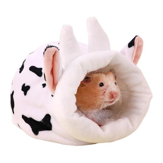 Hamster Cave Bed Cute Animal Design Pets Mini House Cozy Winter Sleeping Nest Warm