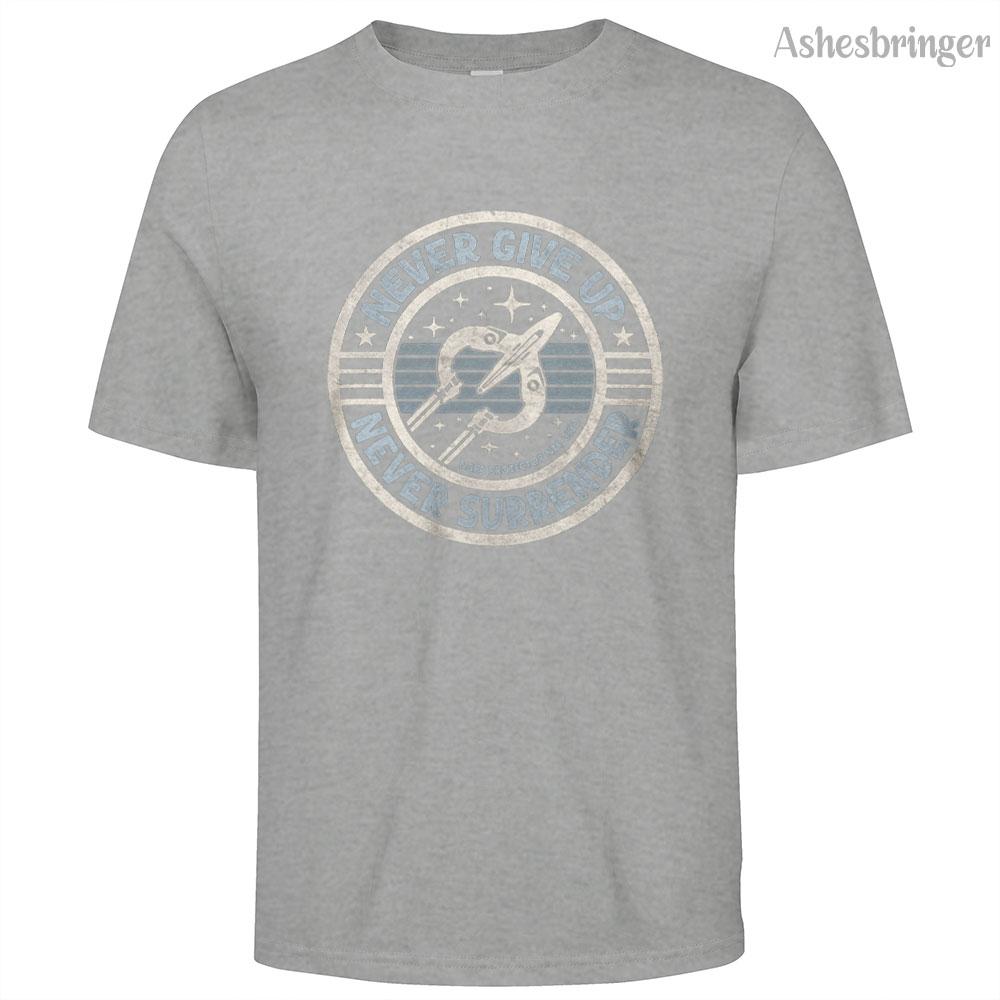 

Mens Cotton Never Give Up, Never Surrender! Graphic T Shirt on Unisex Street Casual Style Tee for Men and Women 4XL