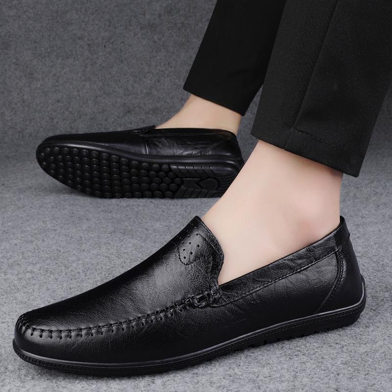 New Loafers Men's Genuine Leather Slip-on Classic Leather Shoes Soft Sole Comfortable Moccasin Casual Shoes Designer Men Shoes