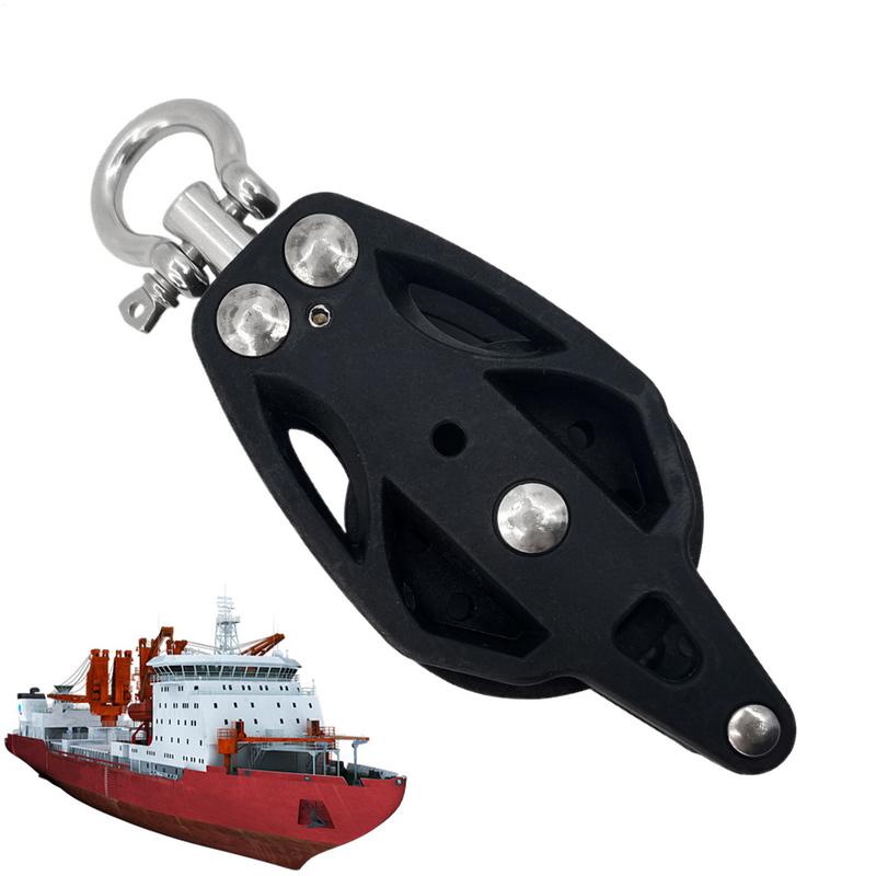 Pulley Accessories nylon+Stainless Steel Rope Pulley Efficient bearing design Fix Paddle Pole Net Pulley Tool Kayak Boat fitting CN