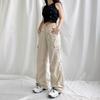 2022 Autumn Streetwear Drawstring Cargo Pants Womens Low Waist Baggy Pants Fairycore Trousers Vintage Casual Wide Leg Sweatpants