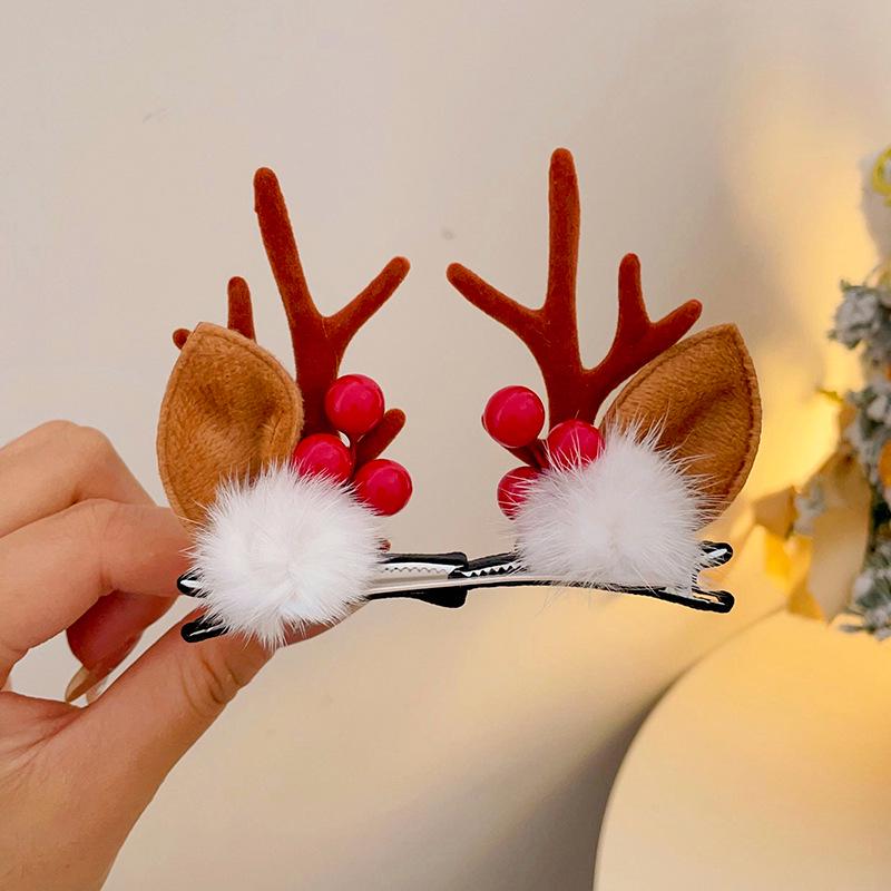 Mori Style Reindeer Antler Hair Clips for Adults - Festive Christmas Party Accessories
