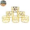6/12Pcs Golden Napkin Rings Metal Hollow Triangle Circle Design Napkin Holders Buckles Family Dinner Wedding Party Table Decoration