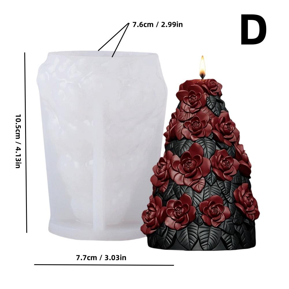 Silikonová forma na svíčku Vánoční strom z cedru pro DIY aromaterapii a sváteční dekoraci