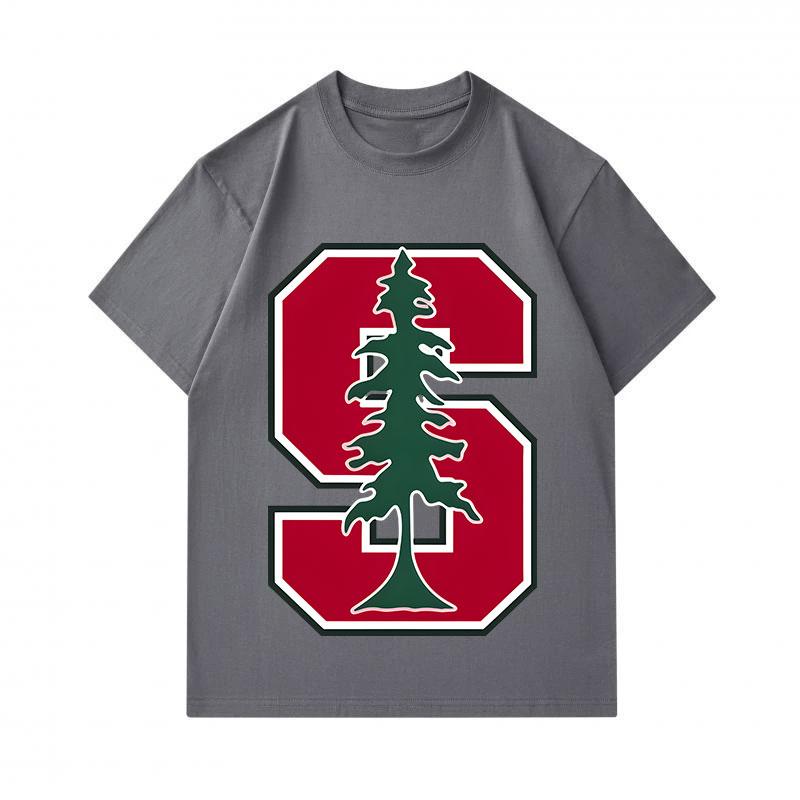 Men's 100% Cotton Crew Neck Short Sleeve T-Shirt, Casual Stylish Tree Pattern Printed Breathable Soft Daily Wear Tee Top for Outdoor Indoor Activities