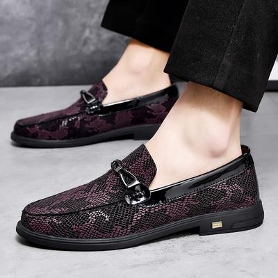 2024 Fashion Brand Men's Classic Comfortable Business Banquet Le Fu Shoes New Men's Snake Skin Sequin New Wedding Groom Shoes