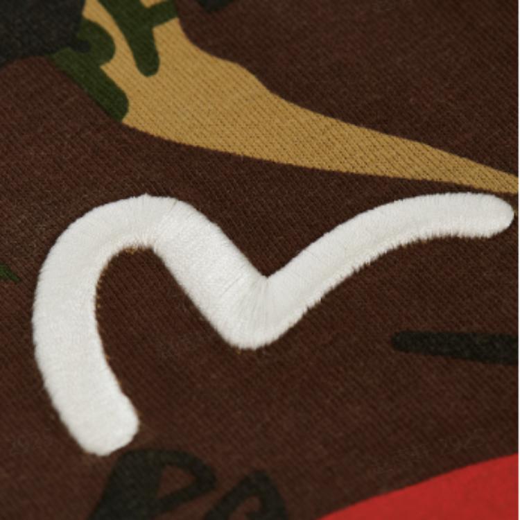 Palace Evisu Co-Branded 3.0 SS23 Camouflage Heart Print Short Sleeve T-Shirt Unisex Tops P24EVES004