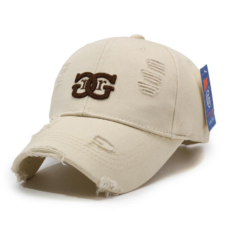 Distressed Baseball Cap Women Unisex Trendy Embroidered Letter Sun Visor Dad Hat