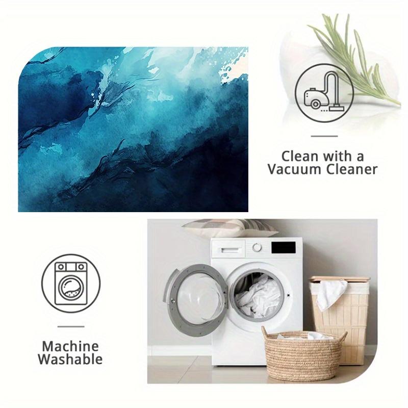 Diamond Velvet Dot Plush Base Blue Abstract Pattern Rug Living Room Bedroom Balcony Machine Washable Indoor Outdoor Carpet