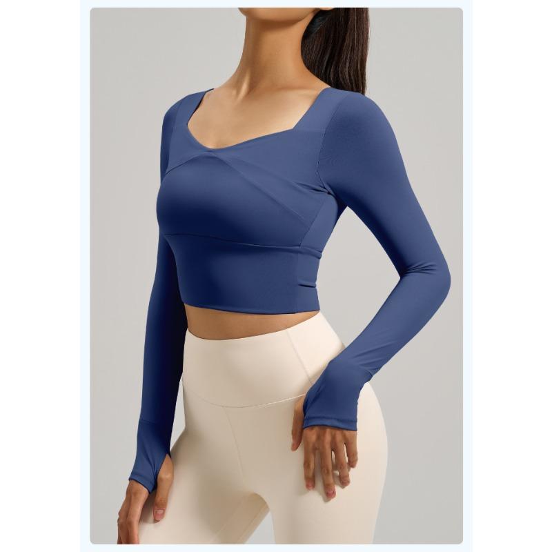 Spring and Autumn Tight Fitness Running Sports Tops for Women Long-sleeved Yoga Clothes