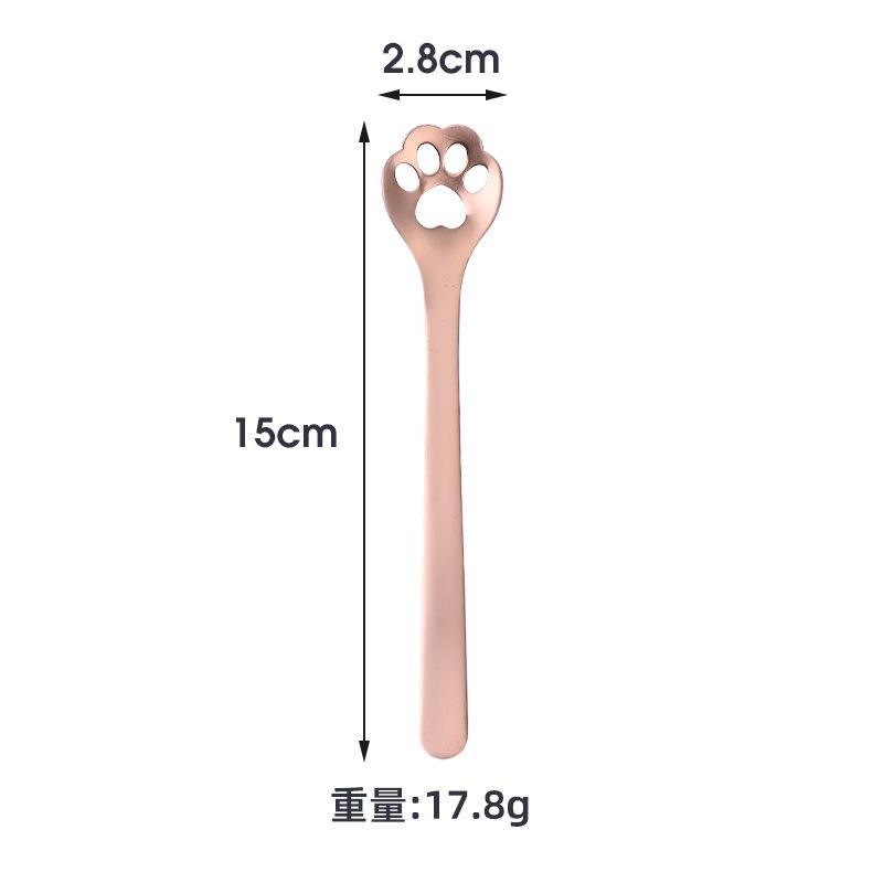 1PC Creative Cute Cat Claw 304 Stainless Steel Spoon Hollow for Ice Cream Coffee Tea Dessert Spoon Kitchen Tableware Accessories