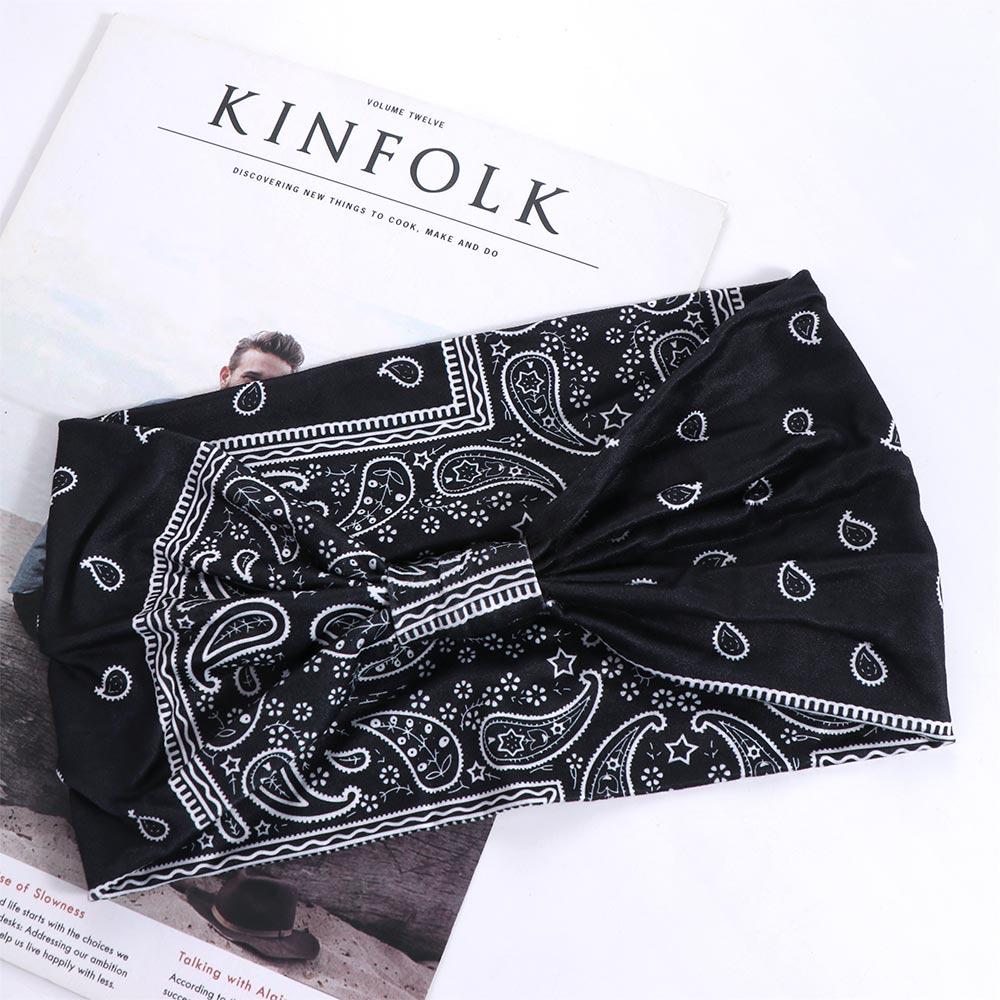 Turbantes Nó Boho Elásticos Headwrap Borda Larga Lenços de Cabeça Florais Headband Faixa de Suor Esportiva Dança