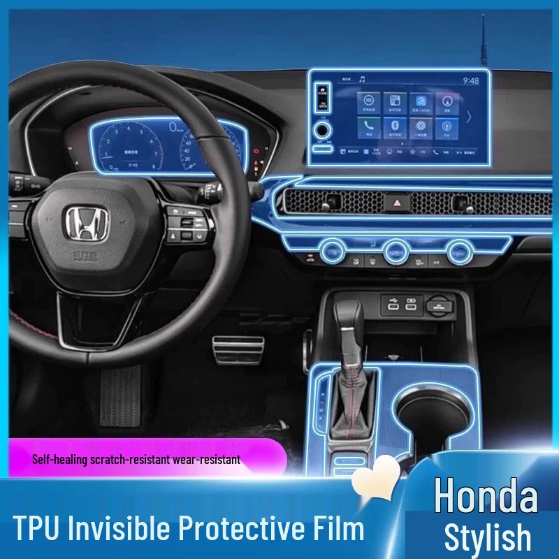 New Honda Integra Interior Protection Film: HD Center Console Screen & Gear Shift Decor.