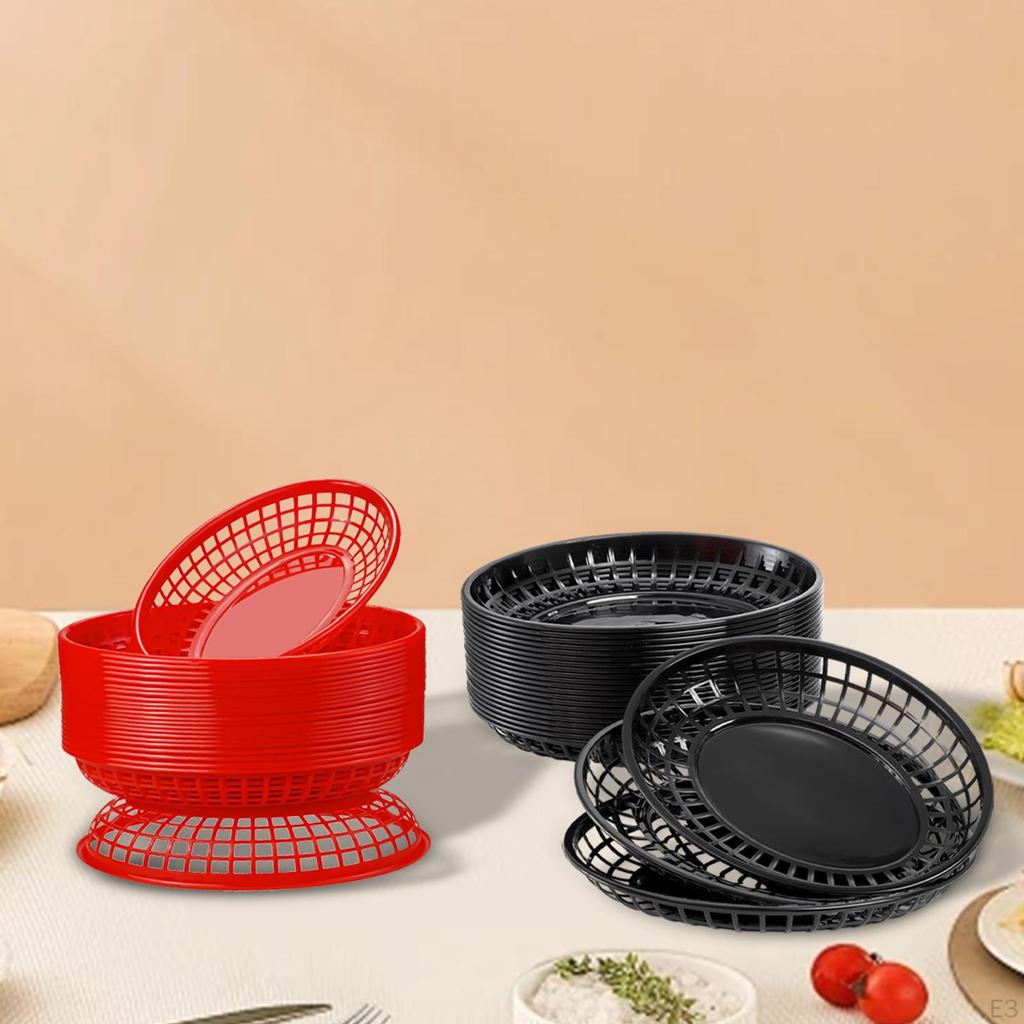 24 Pieces Fast Food Baskets Serving Tray Bread Fry for Crafts
