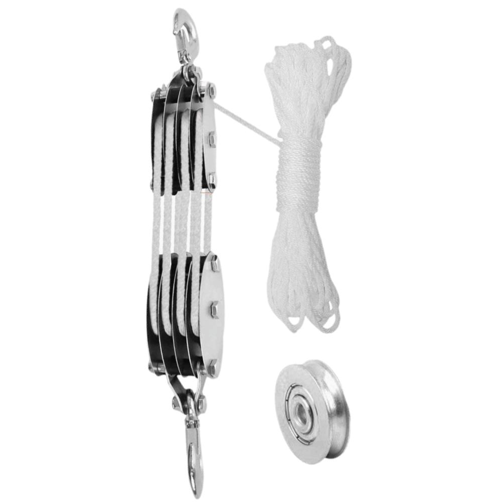 

Zinc Zinc Zinc Alloy Hook Rope Pulley Block Polyethylene Rope Hoist Pulley Lifting Pulley Portable Lifting 15m білий