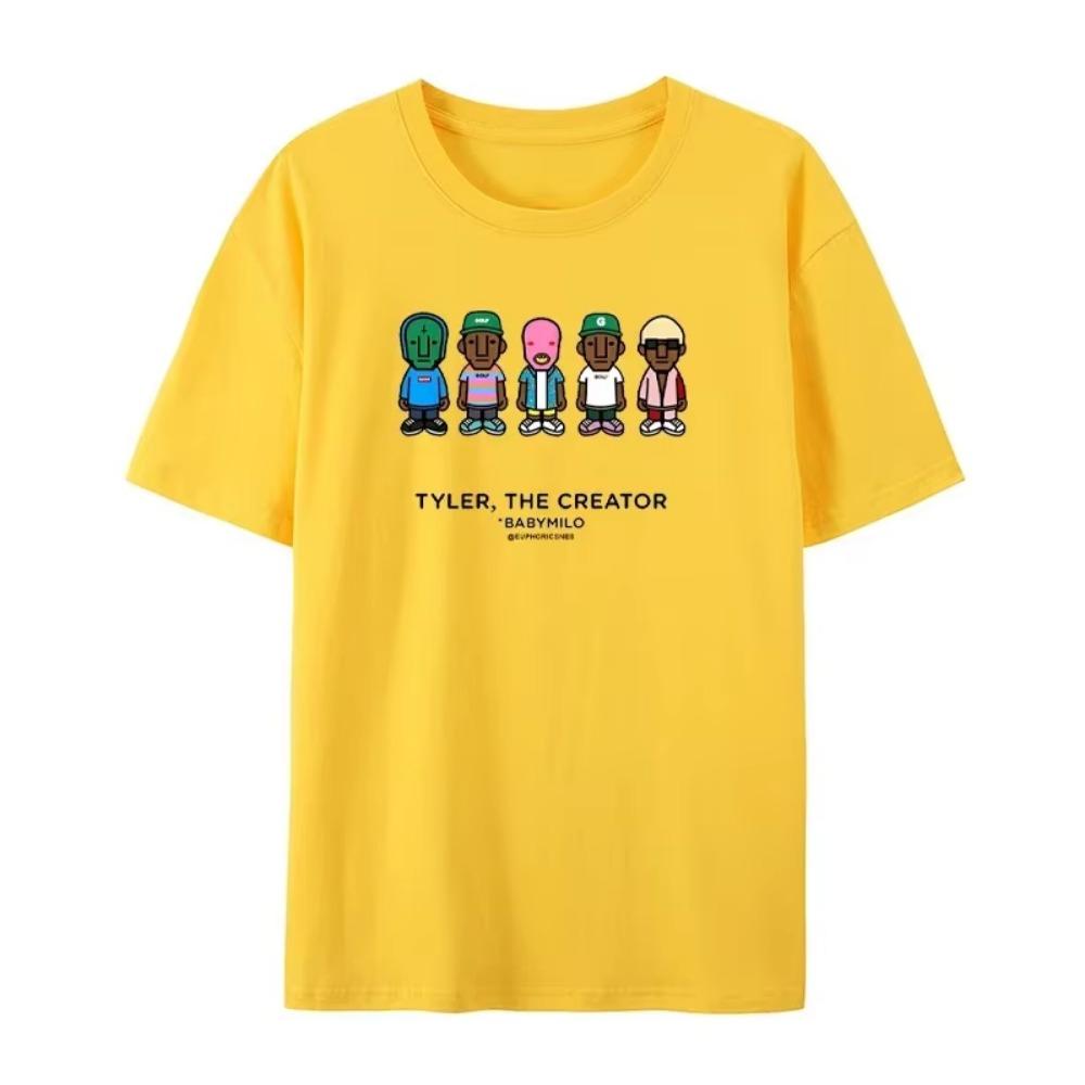 Hip-hop Rapper Retro T-shirt Cotton Summer Round Neck Versatile Daily Casual Fashion Trendy Men's T-shirt Top