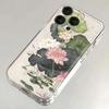 Chinese Ink Wash Lotus Bird Clear Phone Case for iPhone 17 16 15 14 13 12 11 16E Series Pro Max Plus Double Layer Protection