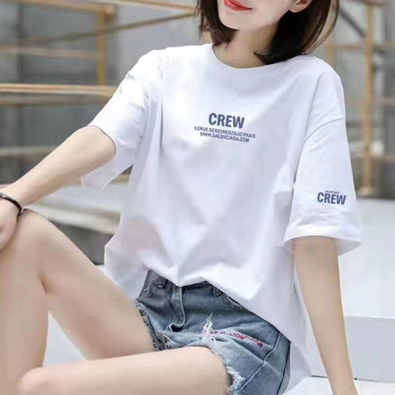 Women's Casual Short Sleeve T-Shirt Cute Cartoon Bear Print Loose Crew Neck Summer Basic Tee Top