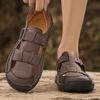 Summer Men's Leather Beach Sandals Pure Handmade Mens Closed Toe Sandals